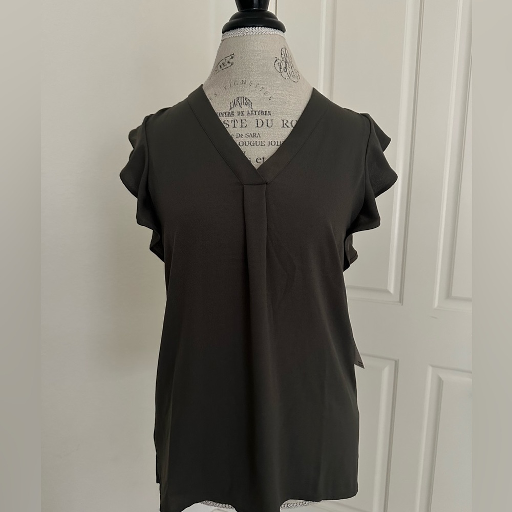 New Halogen V-Neck Ruffle Blouse